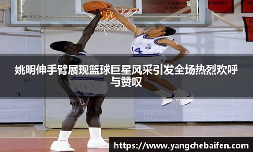 姚明伸手臂展现篮球巨星风采引发全场热烈欢呼与赞叹